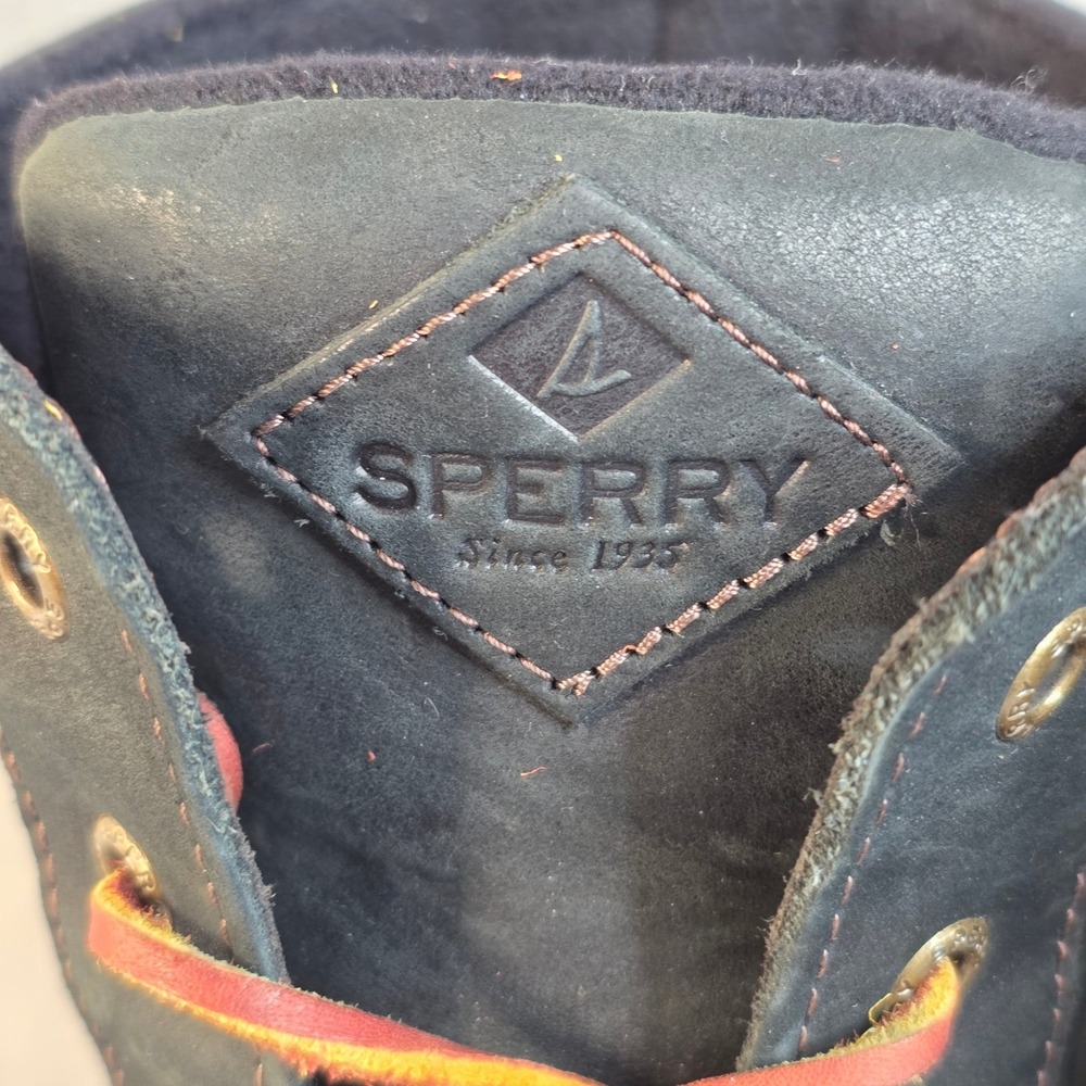Sperry Duck Boots Women 6 Black STS80766 Saltwater Leather Waterproof Preppy - Picture 4 of 13